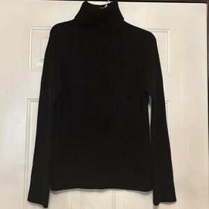 Banana Republic Cashmere Turtleneck Sweater XL Black Minimalist Ribbed Classic